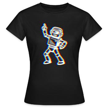 Glitch Bot – Dein Beat! - Frauen T-Shirt - Schwarz - Vorne - AI Model Female 172 dark (172cm)