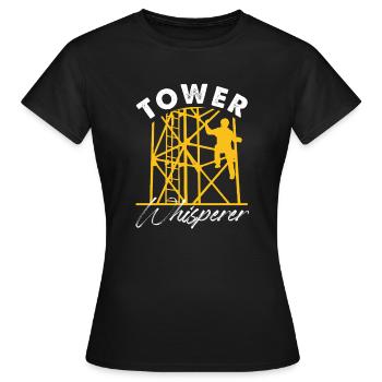 Tower Whisperer Telecommunication Service Tower - Frauen T-Shirt - Schwarz - Vorne - AI Model Female 172 dark (172cm)