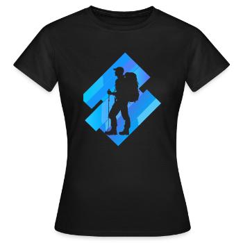 Wanderer Trekking Trekker - Frauen T-Shirt - Schwarz - Vorne - AI Model Female 172 dark (172cm)