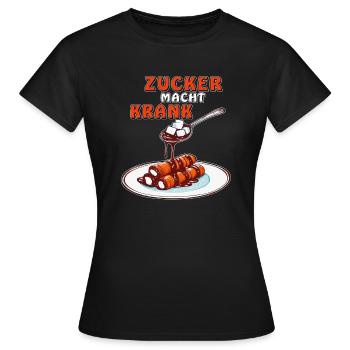 LE SUCRE REND MALADE LES PETITS PAINS AU CHOCOLAT - T-shirt Femme - noir - Devant - AI Model Female 172 dark (172cm)