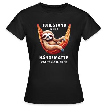 RETRAITE DANS LE HAMAC - T-shirt Femme - noir - Devant - AI Model Female 172 dark (172cm)