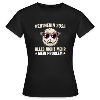 Rentnerin 2025 - Cooles Schaf in Rente - Frauen T-Shirt - Schwarz - Vorne - AI Model Female 172 dark (172cm)