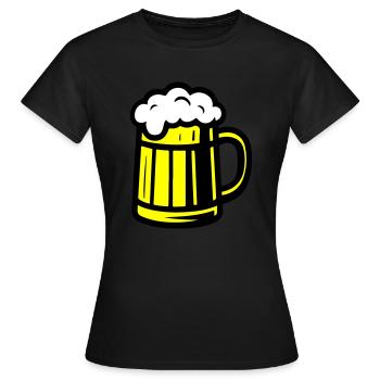 Chope à bière en verre à bière - T-shirt Femme - noir - Devant - AI Model Female 172 dark (172cm)