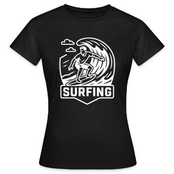 Surfeur Logo Surfeur - T-shirt Femme - noir - Devant - AI Model Female 172 dark (172cm)