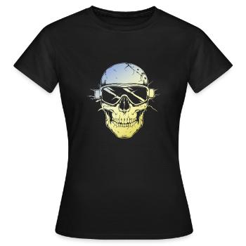 Ski Lunettes de ski Skeleton - T-shirt Femme - noir - Devant - AI Model Female 172 dark (172cm)