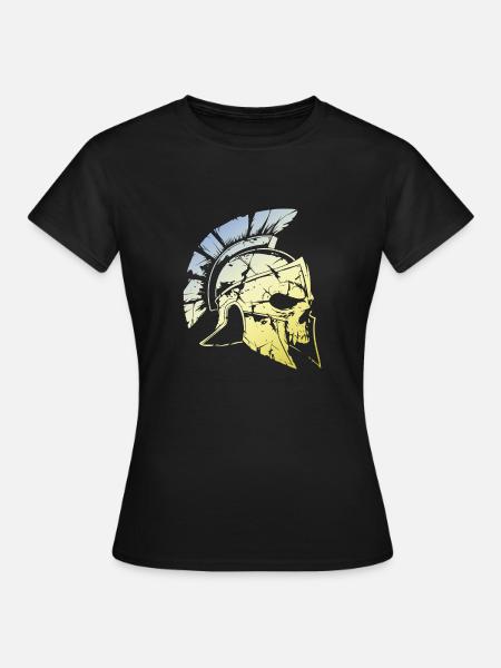 Spartaner Gladiator Skull - Frauen T-Shirt - Schwarz