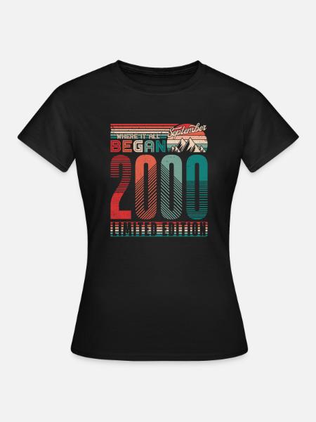 Geburtstag 2000 Jahrgang September Retro Geschenk - Frauen T-Shirt - Schwarz