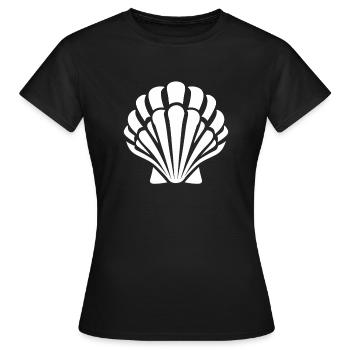 Muschel - Frauen T-Shirt - Schwarz - Vorne - AI Model Female 172 dark (172cm)