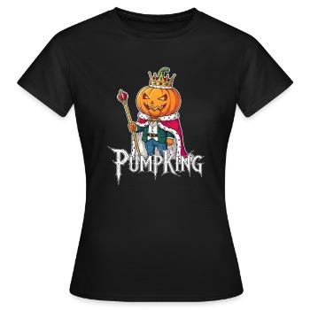 Pumpkin King - Halloween Kürbiskönig mit Krone - Frauen T-Shirt - Schwarz - Vorne - AI Model Female 172 dark (172cm)