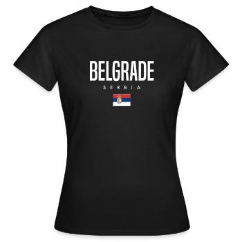 Belgrade, Serbie - T-shirt Femme - noir - Devant - AI Model Female 172 dark (172cm)