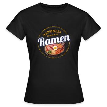 Soupe de nouilles Ramen Vintage Japon Soupe rétro Design - T-shirt Femme - noir - Devant - AI Model Female 172 dark (172cm)