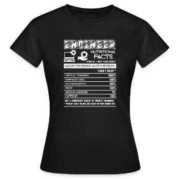 Engineer Nutritional Facts - Women's T-Shirt - black - Front - AI Model Female 172 dark (172cm)