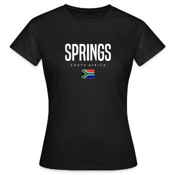 Springs Südafrika - Frauen T-Shirt - Schwarz - Vorne - AI Model Female 172 dark (172cm)