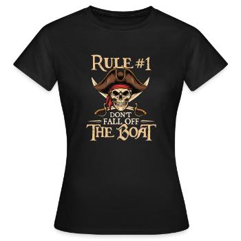 Regel #1: Fallen Sie nicht vom Boot, Freibeuter - Frauen T-Shirt - Schwarz - Vorne - AI Model Female 172 dark (172cm)