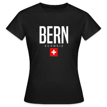 Berne, Suisse - T-shirt Femme - noir - Devant - AI Model Female 172 dark (172cm)