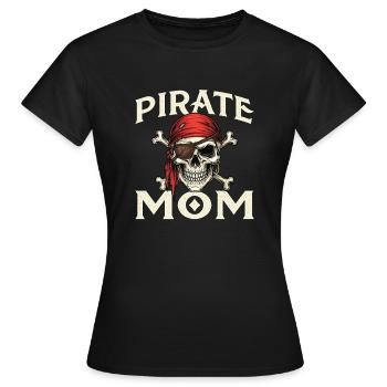 Piratenmutter Freibeuter Mutter - Frauen T-Shirt - Schwarz - Vorne - AI Model Female 172 dark (172cm)