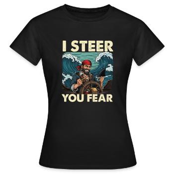 Ich steuere dich, Angst-Freibeuter, Freibeuter - Frauen T-Shirt - Schwarz - Vorne - AI Model Female 172 dark (172cm)