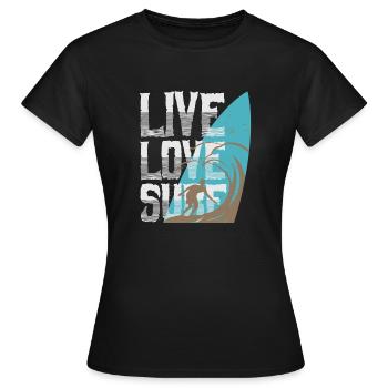 Bold Surfer Lifestyle Design Bold Surfer - Women's T-Shirt - black - Front - AI Model Female 172 dark (172cm)