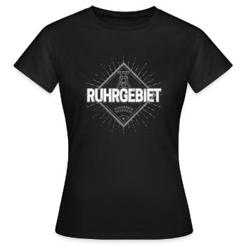 Région de la Ruhr Allemagne Rétro Mine de charbon Vintage Vacances - T-shirt Femme - noir - Devant - AI Model Female 172 dark (172cm)