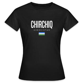Chirchiq, Ouzbékistan - T-shirt Femme - noir - Devant - AI Model Female 172 dark (172cm)