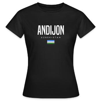 Andijon, Ouzbékistan - T-shirt Femme - noir - Devant - AI Model Female 172 dark (172cm)