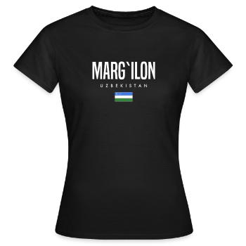 Marg’ilon, Ouzbékistan - T-shirt Femme - noir - Devant - AI Model Female 172 dark (172cm)