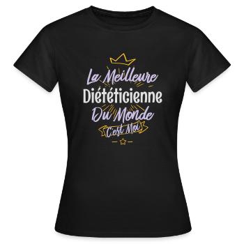La meilleure diététicienne du monde - T-shirt Femme - noir - Devant - AI Model Female 172 dark (172cm)