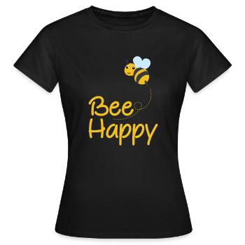 Biene glücklich, Hummel, Biene-Liebhaber, Hummel-Geschenk - Frauen T-Shirt - Schwarz - Vorne - AI Model Female 172 dark (172cm)