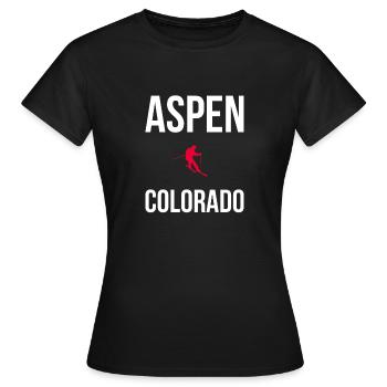 Aspen Ski Colorado - T-shirt Femme - noir - Devant - AI Model Female 172 dark (172cm)