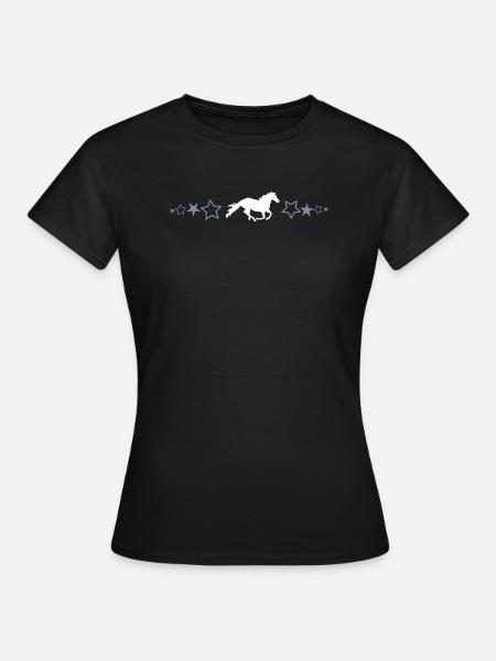 Stern Design mit Pferd - Frauen T-Shirt - Schwarz