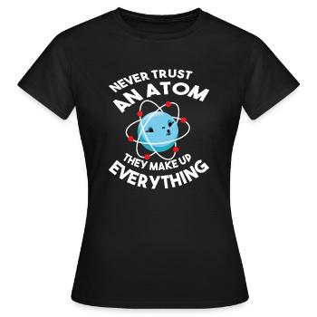atom - Women's T-Shirt - black - Front - AI Model Female 172 dark (172cm)