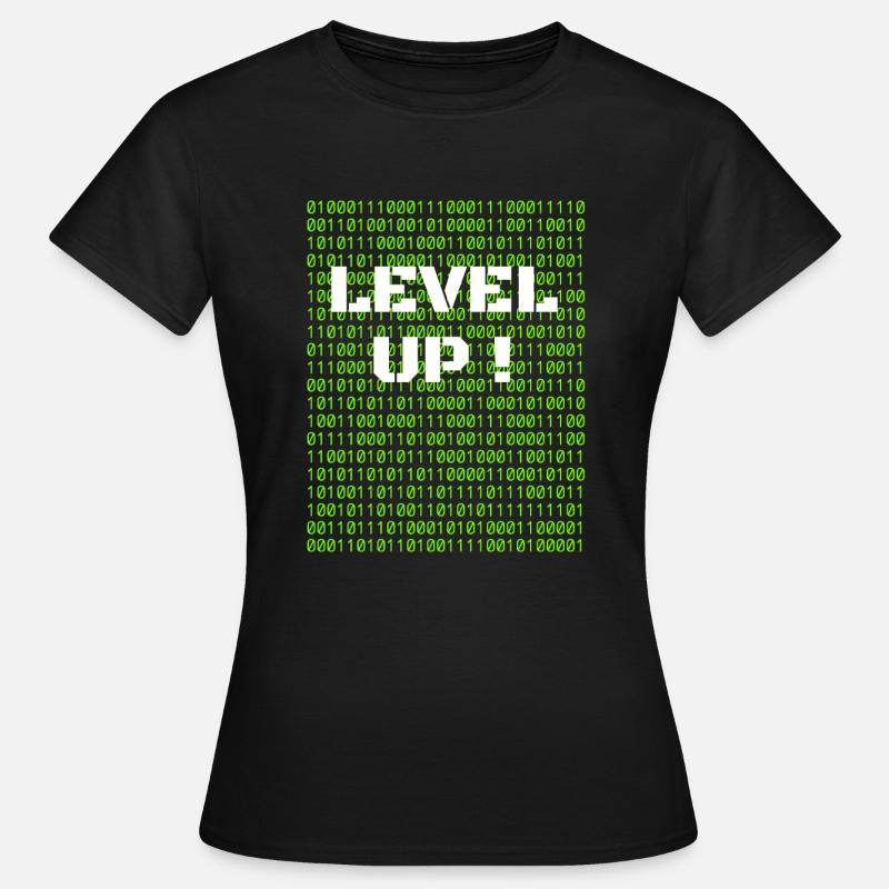 Level up et code binaire - T-shirt Femme - noir
