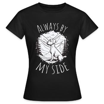 Immer an meiner Seite - Hund am Gipfel - Frauen T-Shirt - Schwarz - Vorne - AI Model Female 172 dark (172cm)
