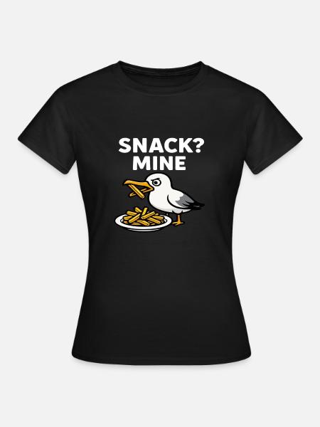 Snack Möwe - Frauen T-Shirt - Schwarz