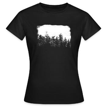 Wald Scherenschnitt - Frauen T-Shirt - Schwarz - Vorne - AI Model Female 172 dark (172cm)