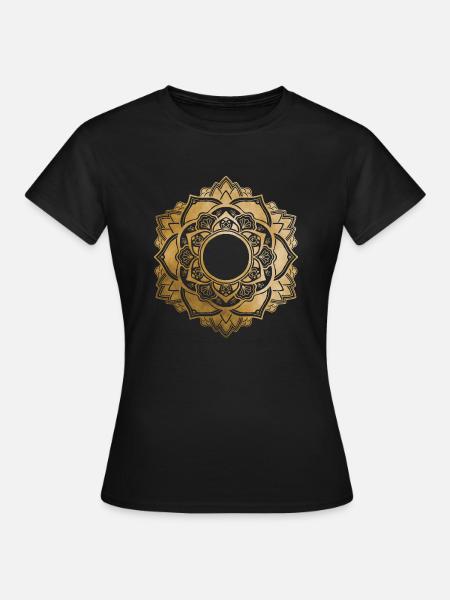 Mandala No.4 Gold - Frauen T-Shirt - Schwarz