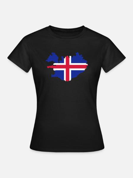 IJsland - Dame-T-shirt - sort