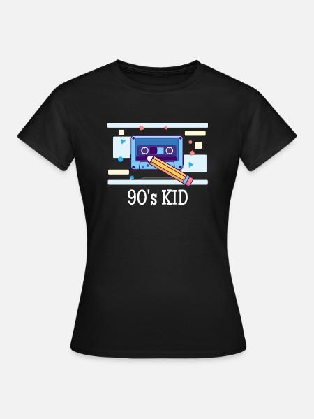 90s child childhood pencil cassette retro old - Women's T-Shirt - black