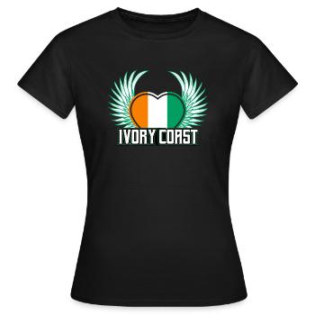 Côte d’Ivoire - T-shirt Femme - noir - Devant - AI Model Female 172 dark (172cm)