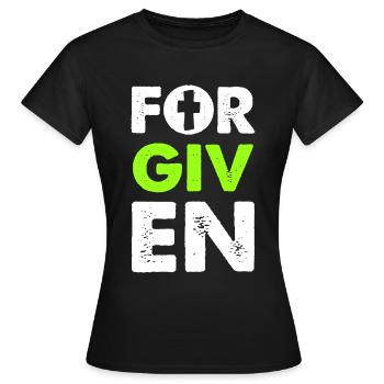 vergebung bibel spruch - Frauen T-Shirt - Schwarz - Vorne - AI Model Female 172 dark (172cm)