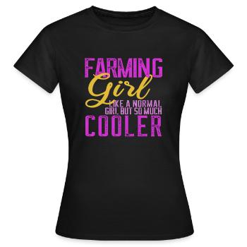 Bauernhof Bauernmädchen Bäuerin Landwirtin - Frauen T-Shirt - Schwarz - Vorne - AI Model Female 172 dark (172cm)