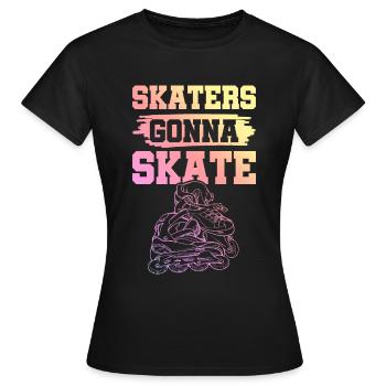 skate skaten - Frauen T-Shirt - Schwarz - Vorne - AI Model Female 172 dark (172cm)