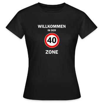 40ème anniversaire des années 40, 40ème zone cadeau - T-shirt Femme - noir - Devant - AI Model Female 172 dark (172cm)