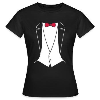 TUXEDO - SUIT SHIRT - Women's T-Shirt - black - Front - AI Model Female 172 dark (172cm)