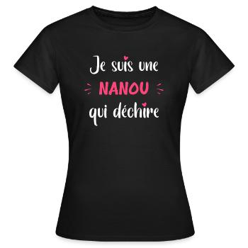 nanou qui déchire - T-shirt Femme - noir - Devant - AI Model Female 172 dark (172cm)