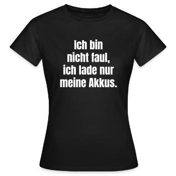 Je ne suis pas paresseux, je ne fais que recharger mes batteries. - T-shirt Femme - noir - Devant - AI Model Female 172 dark (172cm)