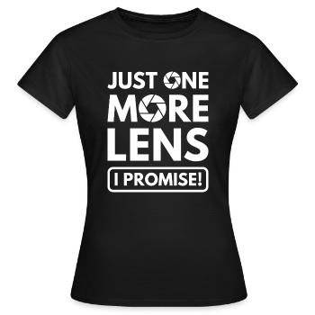 Nur noch ein Objektiv, das ich verspreche - Frauen T-Shirt - Schwarz - Vorne - AI Model Female 172 dark (172cm)
