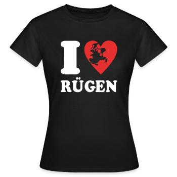Rügen Souvenir I Love Rügen - Frauen T-Shirt - Schwarz - Vorne - AI Model Female 172 dark (172cm)