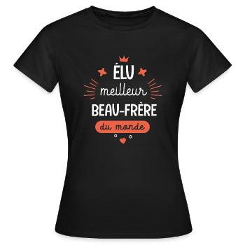 Meilleur Beau-frère du monde Cadeau Beau frère - T-shirt Femme - noir - Devant - AI Model Female 172 dark (172cm)