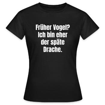 Lève-tard en action. - T-shirt Femme - noir - Devant - AI Model Female 172 dark (172cm)